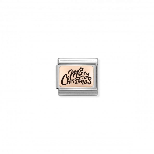 Composable Merry Christmas Link - Rose Gold - 430111/14