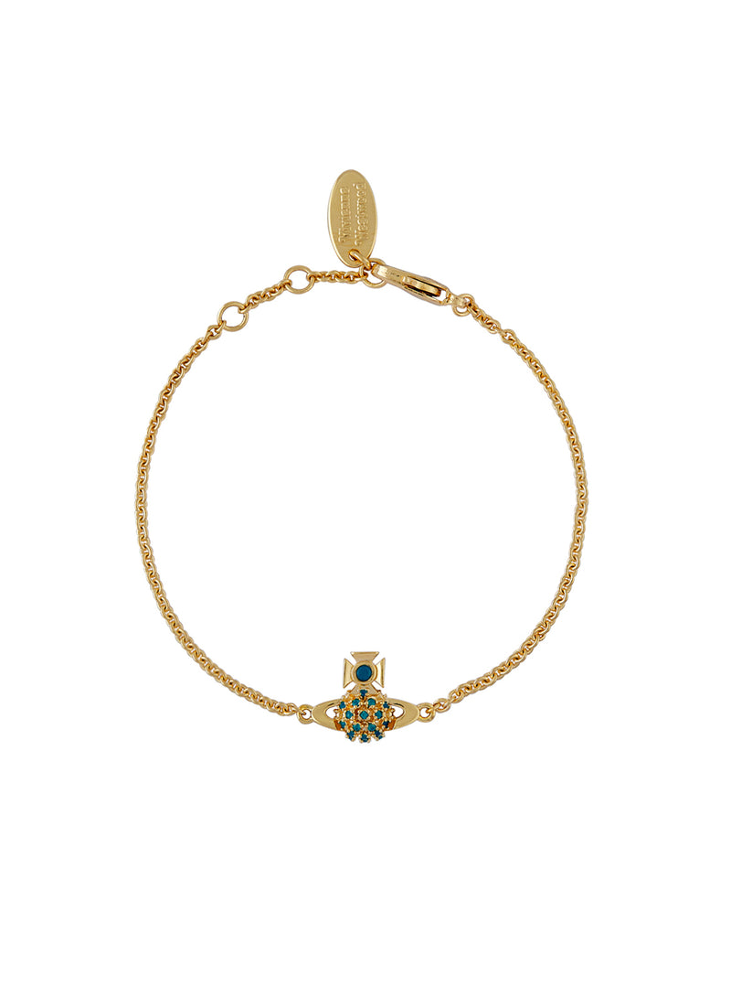 Donna Bas Relief Bracelet - Gold/Turquoise - 61020183-02R526-SM