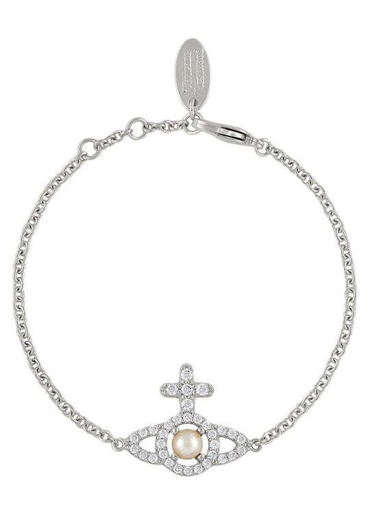 Olympia Pearl Chain Bracelet - Silver/White - 6102021E-02P132-SM