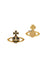 Mayfair Bas Relief Earrings - Gold/Black - 62010029-02R563-MY