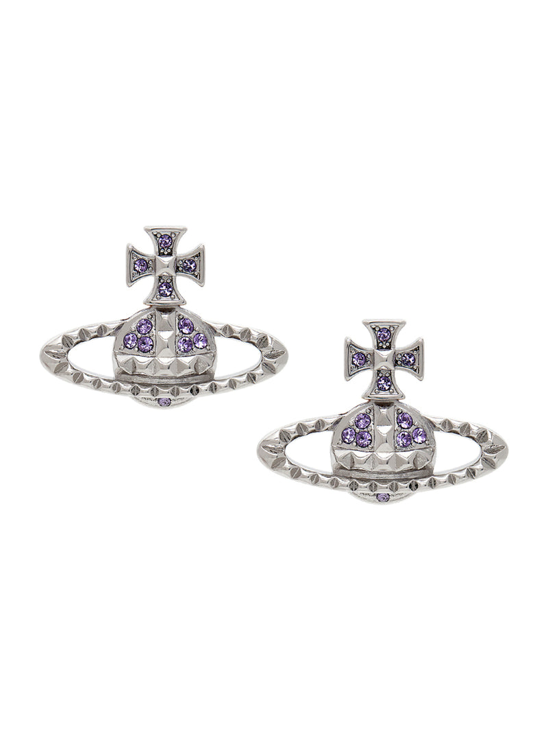 Mayfair Bas Relief Earrings - Silver/Violet - 62010029-02W287-MY