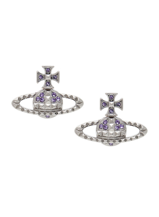 Mayfair Bas Relief Earrings - Silver/Violet - 62010029-02W287-MY