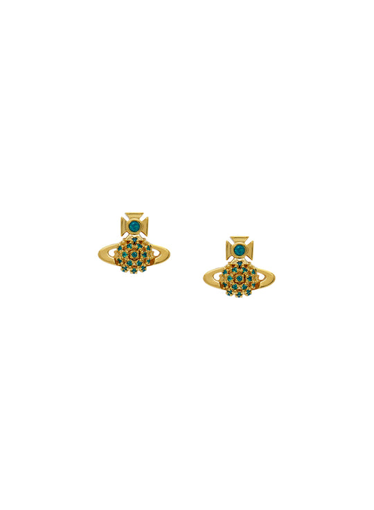 Donna Bas Relief Earrings - Gold/Turquoise - 62010280-02R526-SM