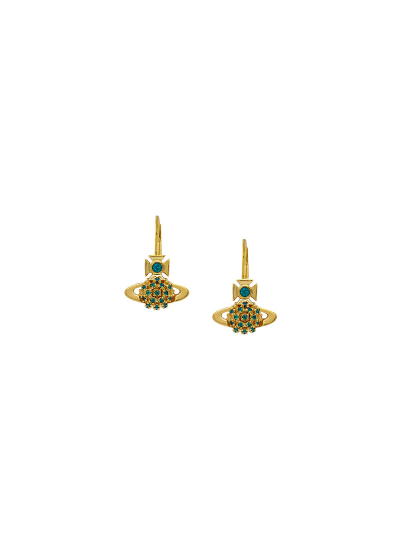 Donna Bas Relief Drop Earrings - Gold/Turquoise - 62020127-02R526-SM