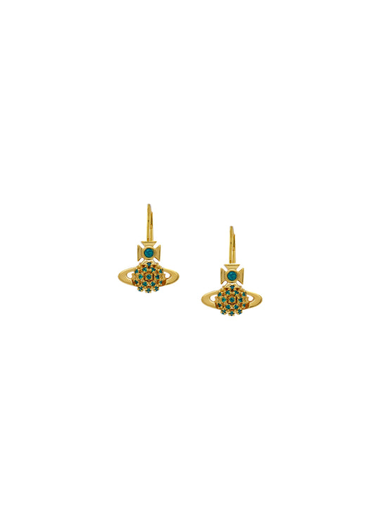 Donna Bas Relief Drop Earrings - Gold/Turquoise - 62020127-02R526-SM