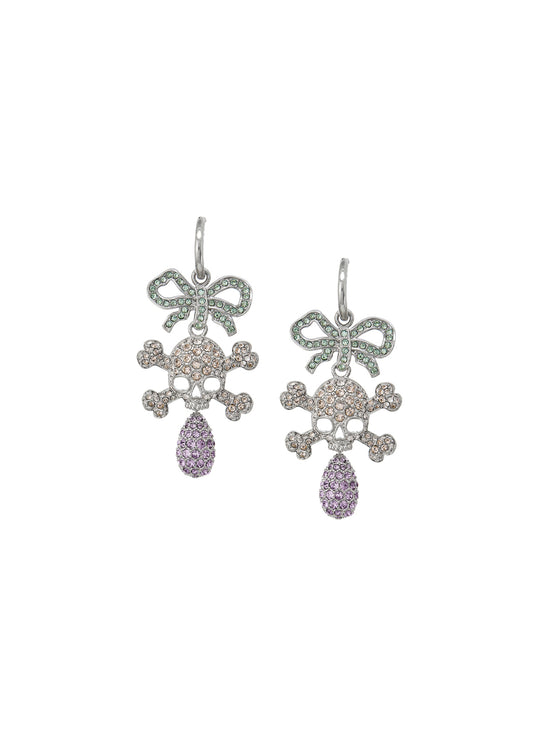 Faustine Skull Earrings - Silver/Gold/Violet - 6202014N-02P300-CN