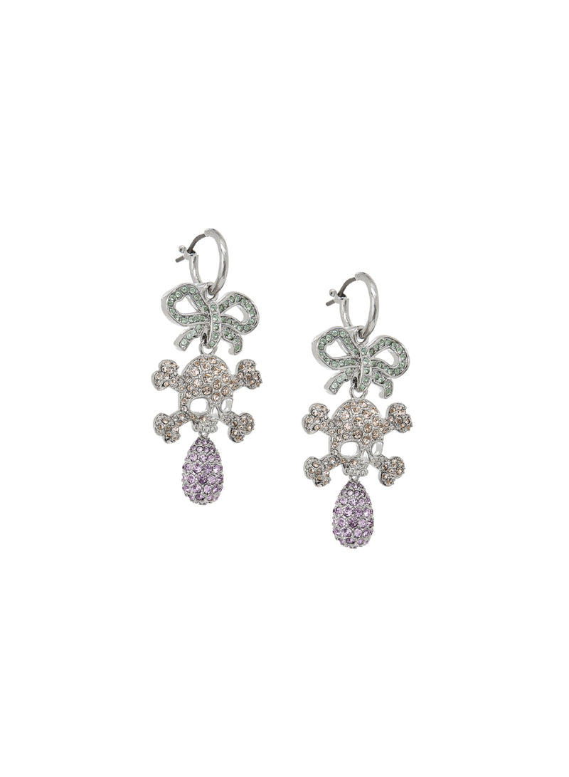 Faustine Skull Earrings - Silver/Gold/Violet - 6202014N-02P300-CN