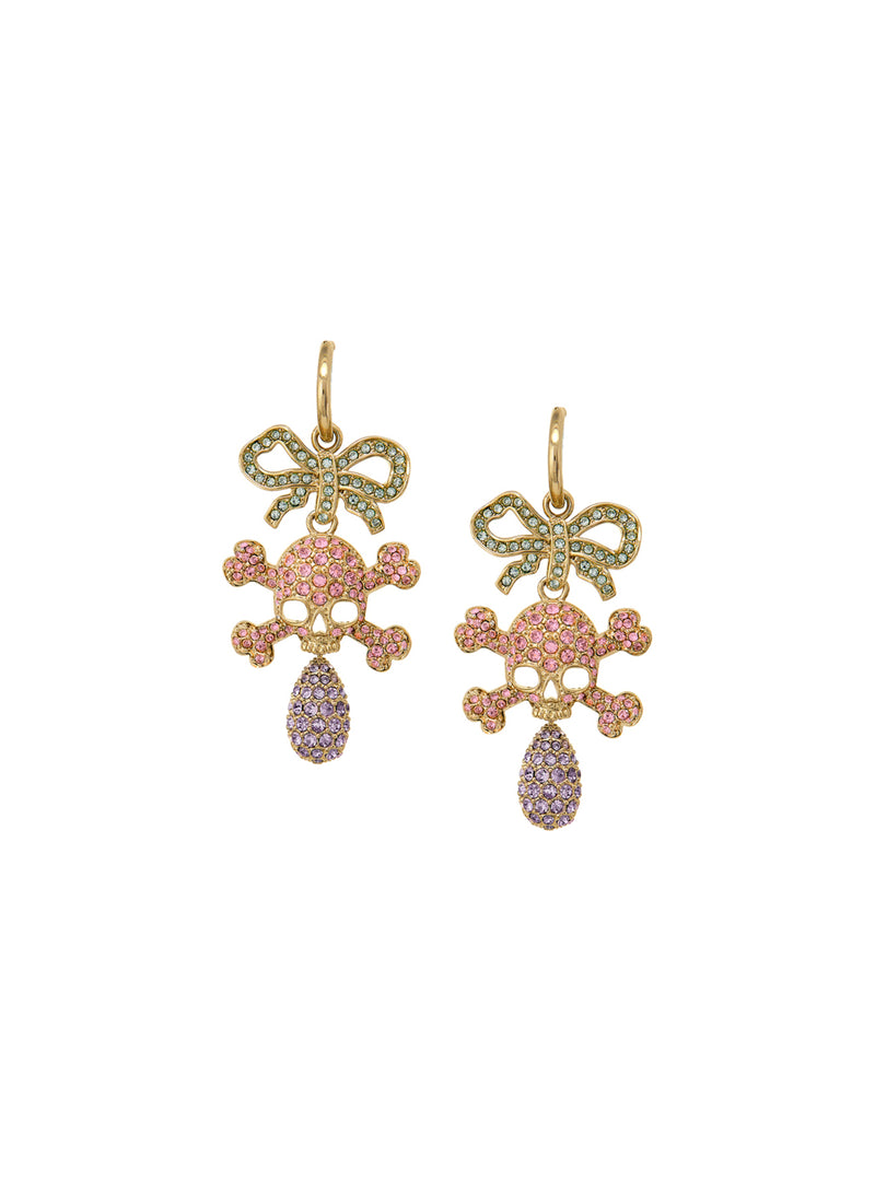 Faustine Skull Earrings - Gold/Rose/Violet - 6202014N-02R565-CN