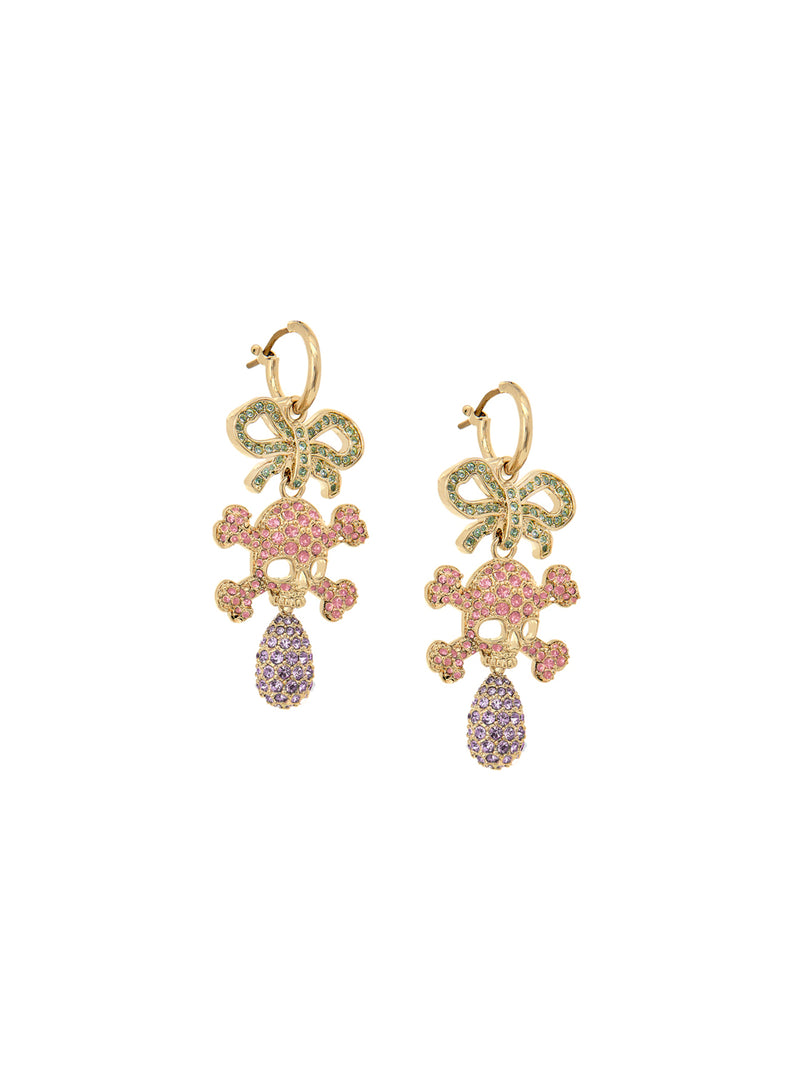 Faustine Skull Earrings - Gold/Rose/Violet - 6202014N-02R565-CN