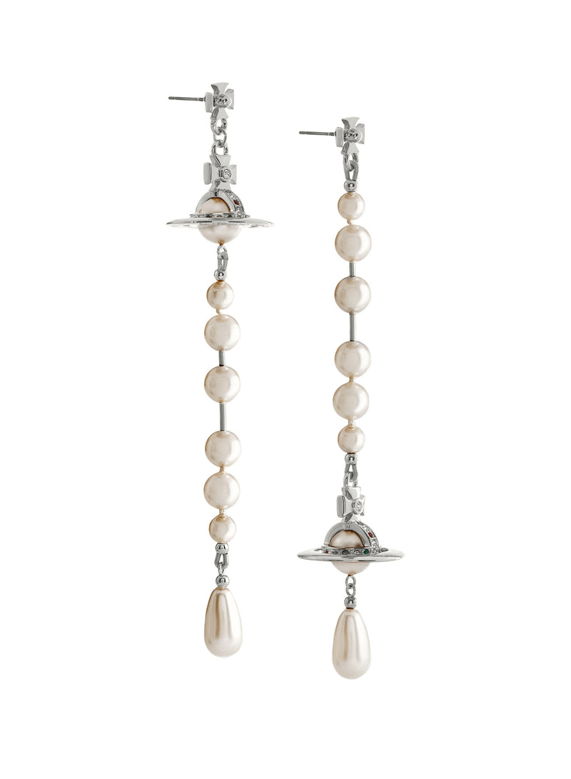 Broken Pearl Drop Earrings - Silver - 62030002-02P128-CN