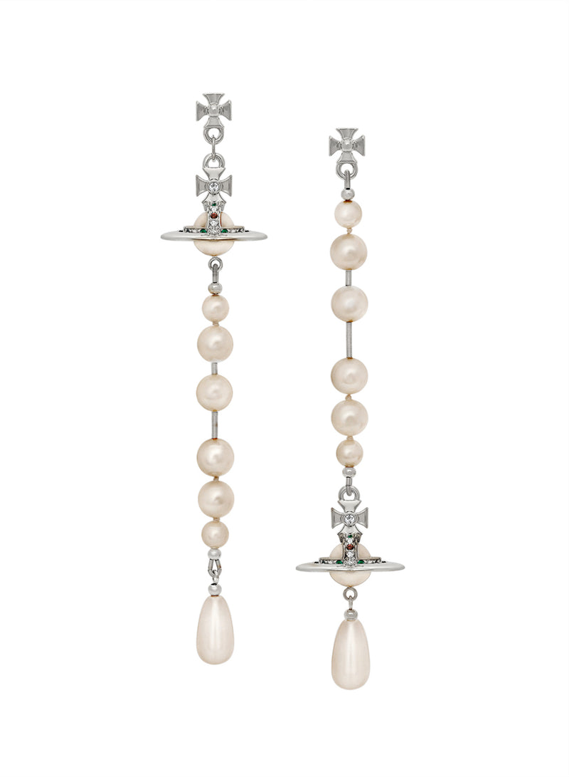 Broken Pearl Drop Earrings - Silver - 62030002-02P128-CN