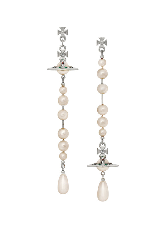 Broken Pearl Drop Earrings - Silver - 62030002-02P128-CN