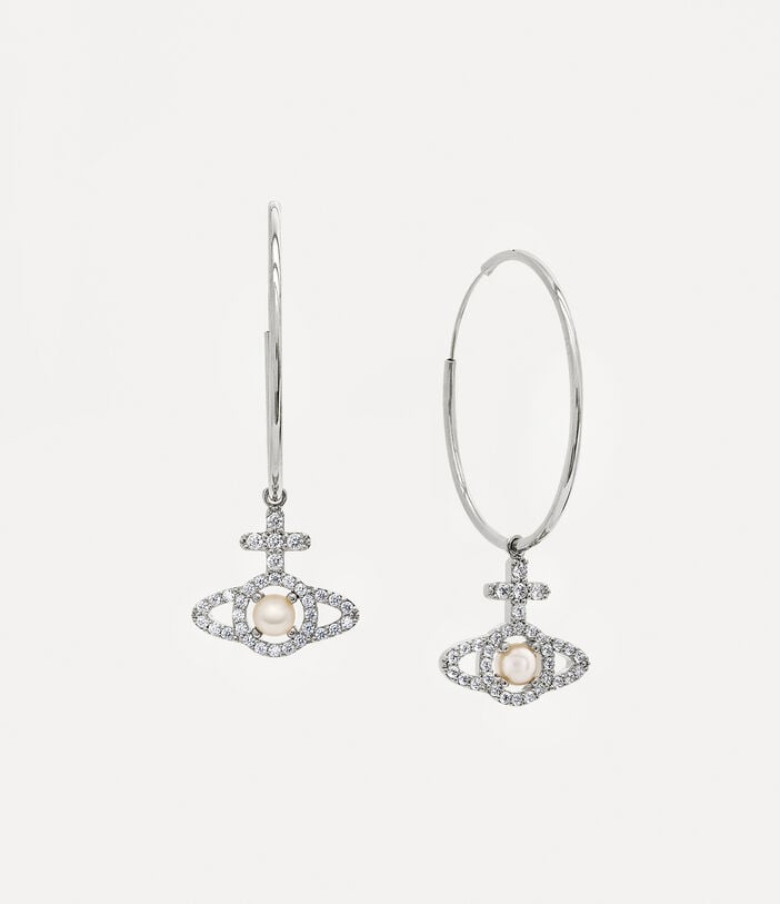 Olympia Pearl Hoop Earrings - Silver - 6203007Q-02P132-SM