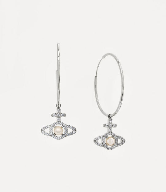 Olympia Pearl Hoop Earrings - Silver - 6203007Q-02P132-SM