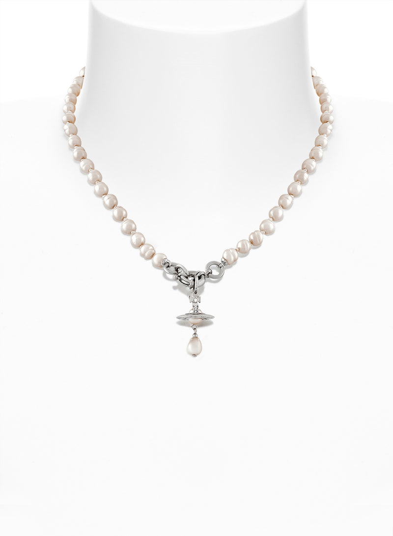 Aleksa Pearl Necklace - Silver - 63010111-02P226-CN-W1