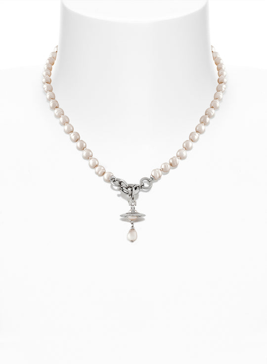 Aleksa Pearl Necklace - Silver - 63010111-02P226-CN-W1