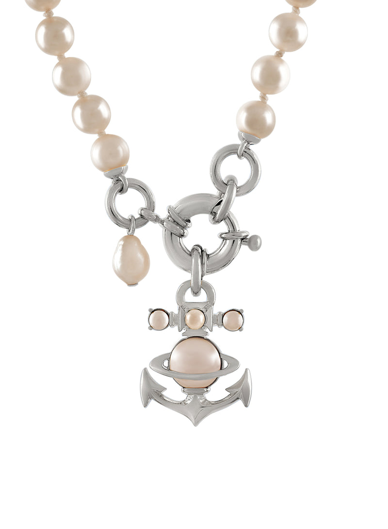 Marialena Pearl Necklace - Silver - 6301011A-02P103-CN