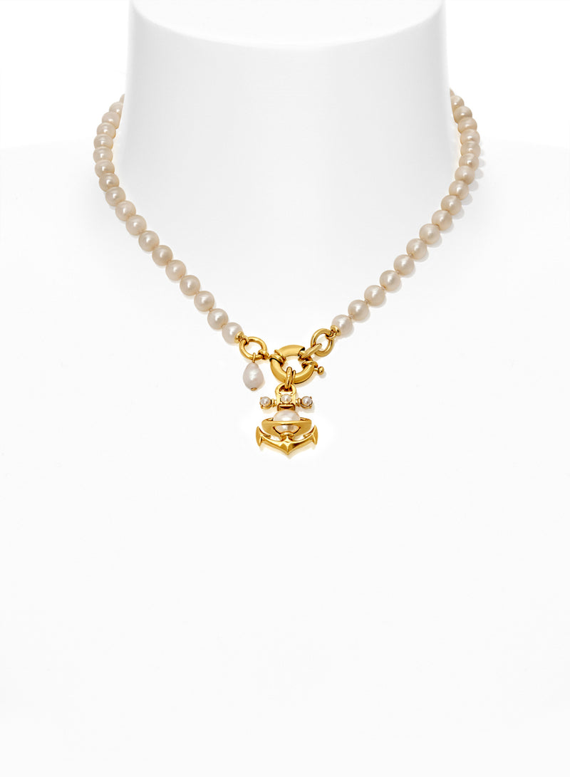 Marialena Pearl Necklace - Gold - 6301011A-02R107-CN