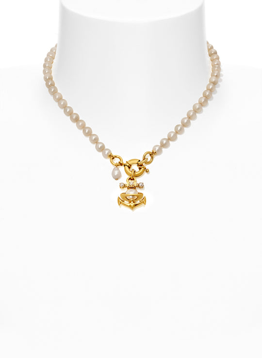 Marialena Pearl Necklace - Gold - 6301011A-02R107-CN