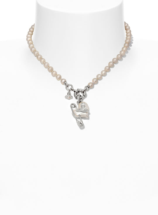 Orietta Pearl Necklace - Silver - 6301011B-02P103-IM