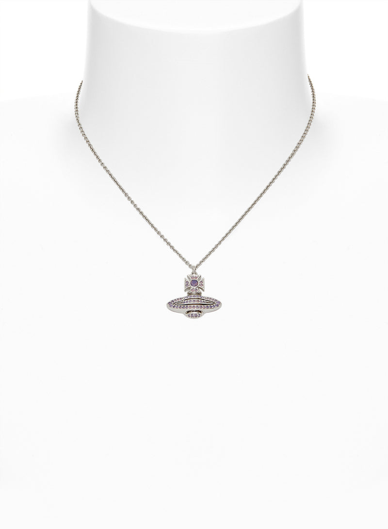 Hermine Bas Relief Pendant - Silver/Lilac - 6302038F-02P202-SM