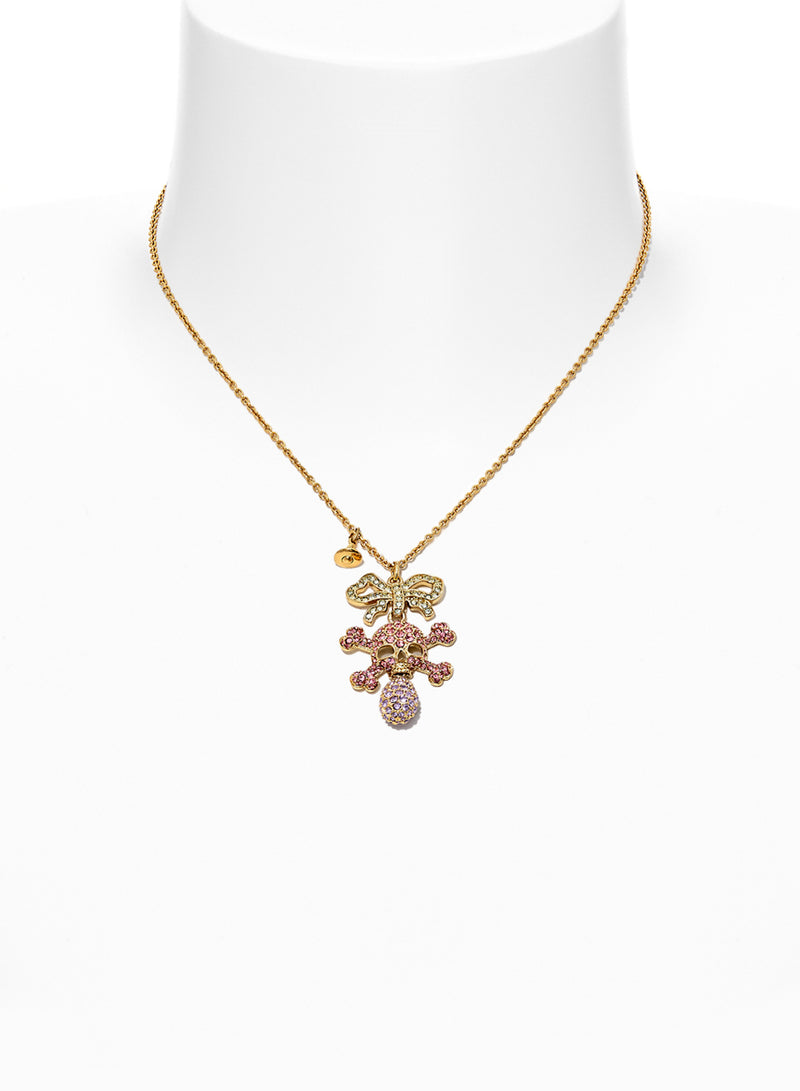 Faustine Skull Pendant - Gold/Rose/Violet - 630203AA-02R565-CN