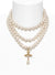 Three Row Pearl Drop Choker - Gold - 63030009-02R118-CN