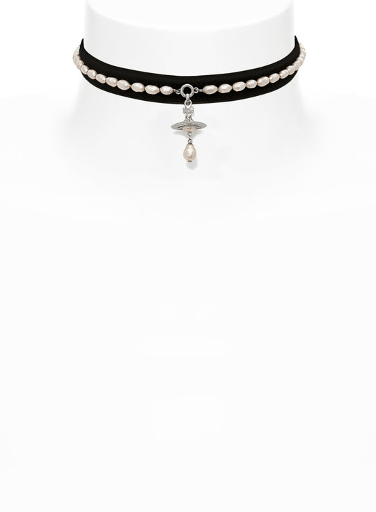 Aleksa Choker - Silver/Black - 63030026-02P237-CN