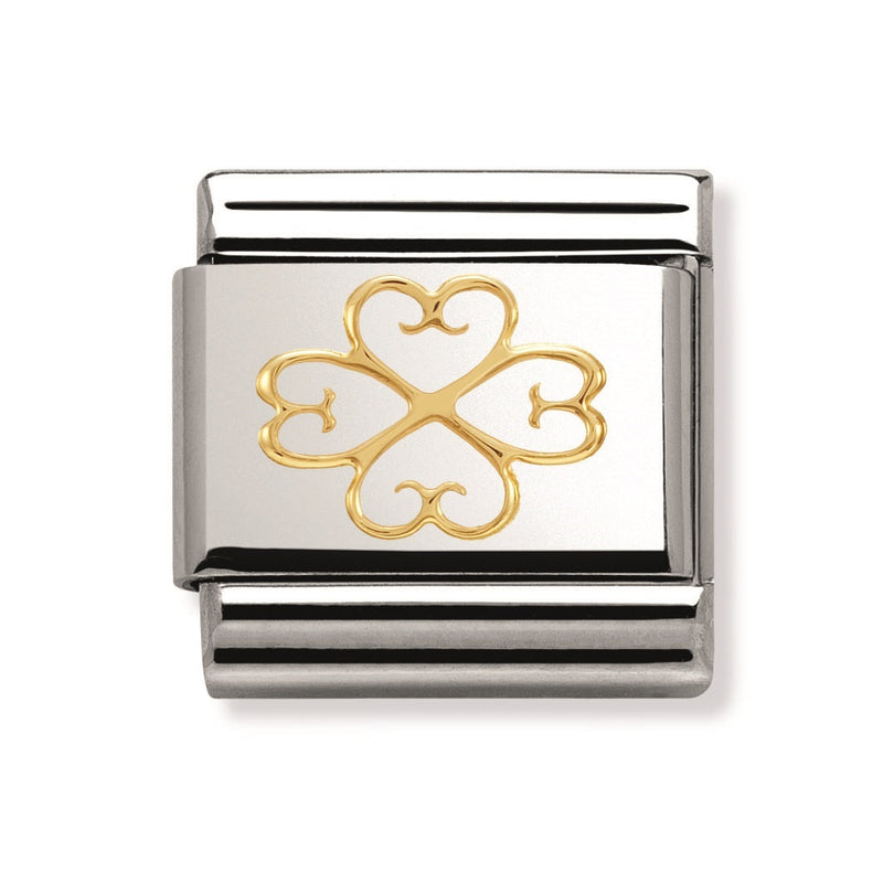 Classic Four Leaf Clover Hearts Link - 030279/14