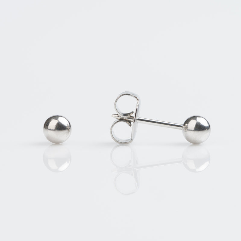 Ball Stud Earring, 4mm - Silver - 7512-0300