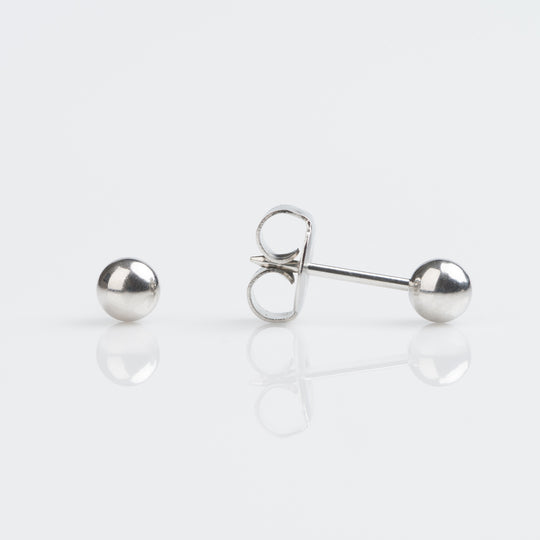 Ball Stud Earring, 4mm - Silver - 7512-0300