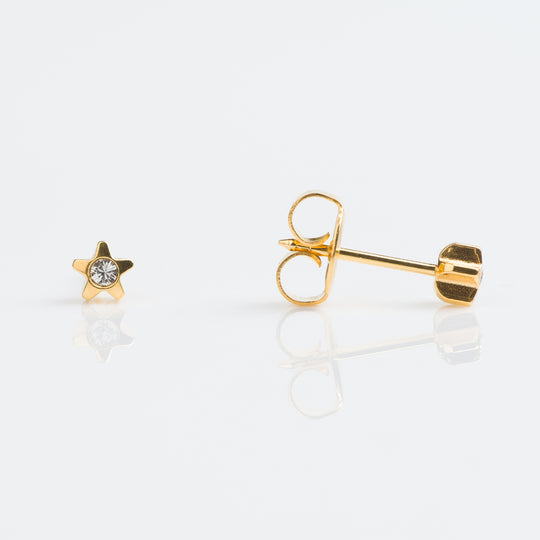 Starlite Crystal Stud Earrings, 4mm - Gold - 7511-5014