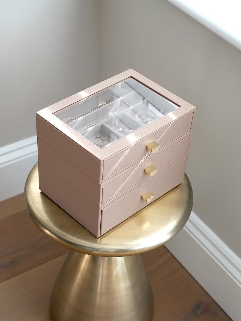 Classic 3 Drawer Jewellery Box - Blush - 75887
