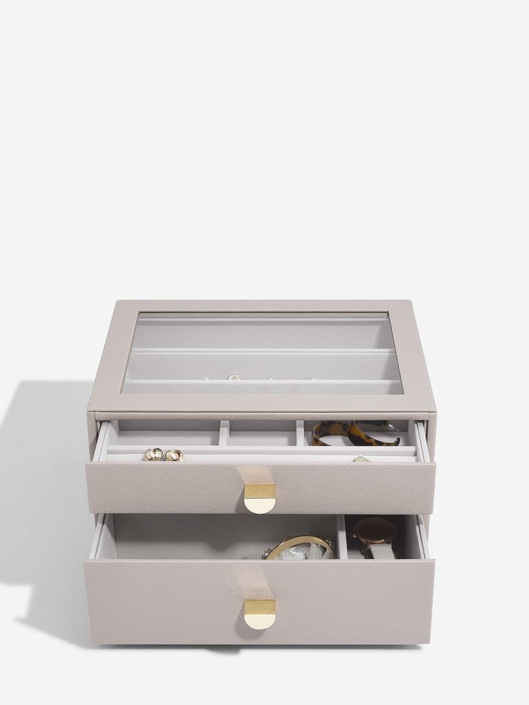 Classic 2 Drawer Jewellery Box - Taupe - 76057