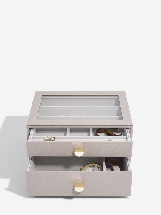 Classic 2 Drawer Jewellery Box - Taupe - 76057