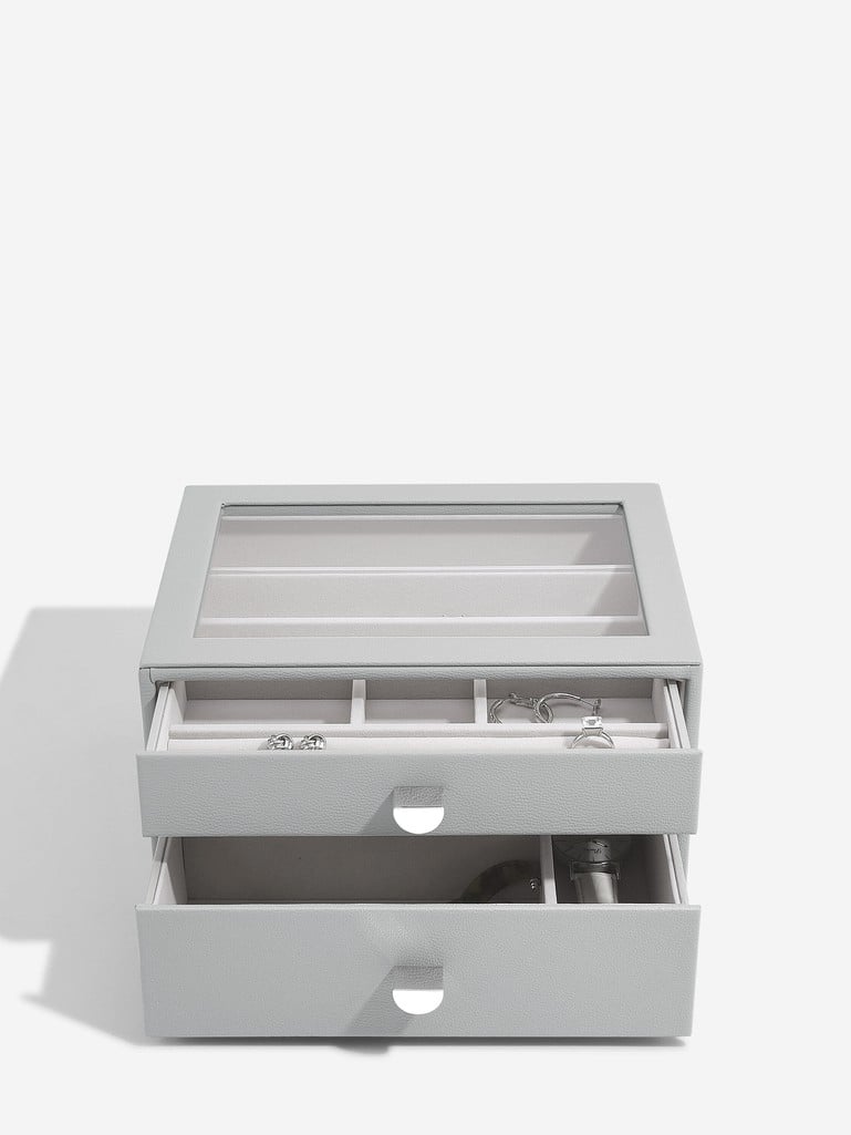 Classic 2 Drawer Jewellery Box - Pebble Grey - 76059