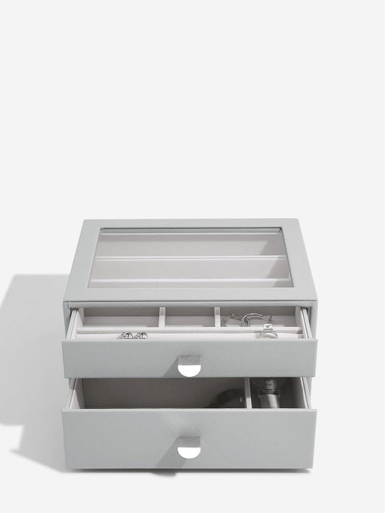 Classic 2 Drawer Jewellery Box - Pebble Grey - 76059