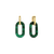 Milano Malachite Oval Link Earrings - Gold - 7843MA