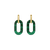 Milano Malachite Oval Link Earrings - Gold - 7843MA