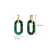 Milano Malachite Oval Link Earrings - Gold - 7843MA