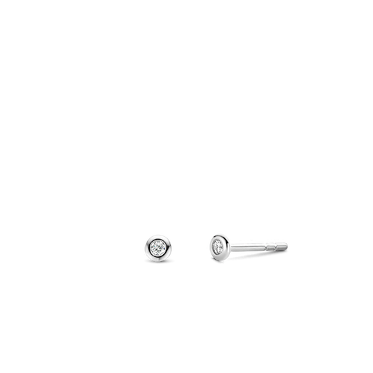 Milano CZ Stud Earrings - Silver - 7867ZI