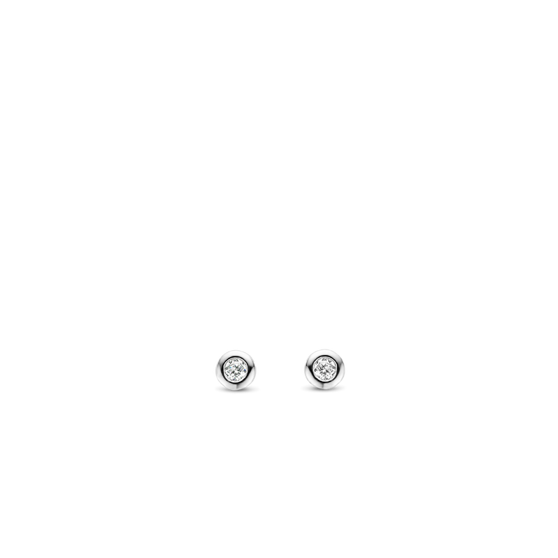 Milano CZ Stud Earrings - Silver - 7867ZI