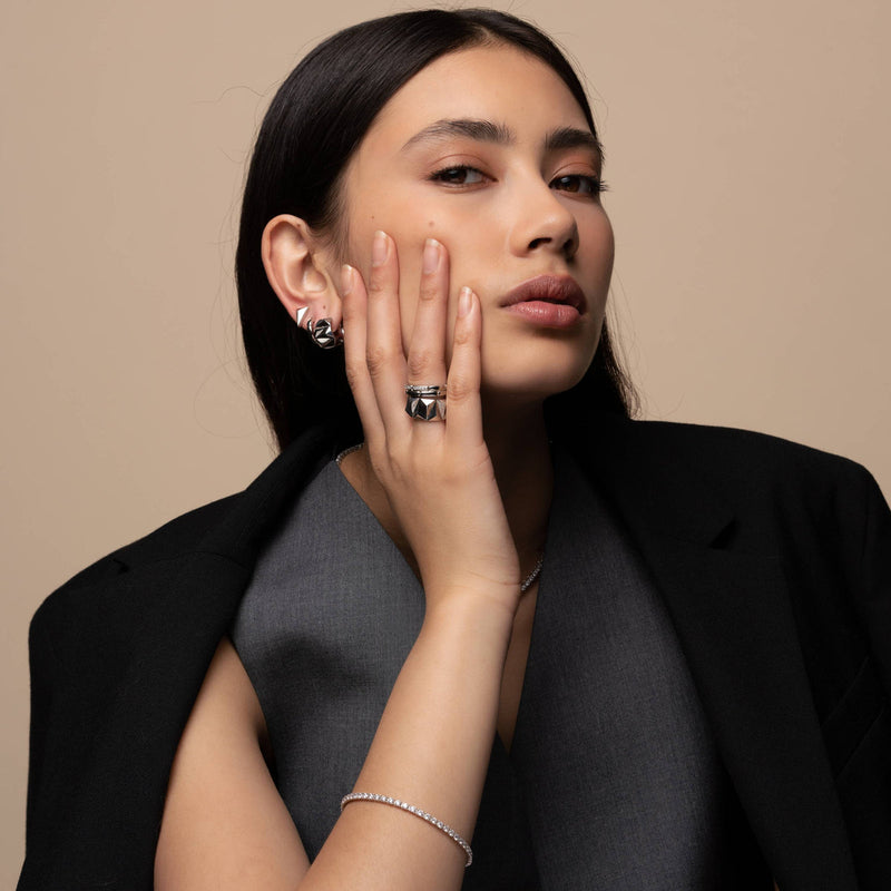 Milano Hoop Earrings - Silver - 7889SI