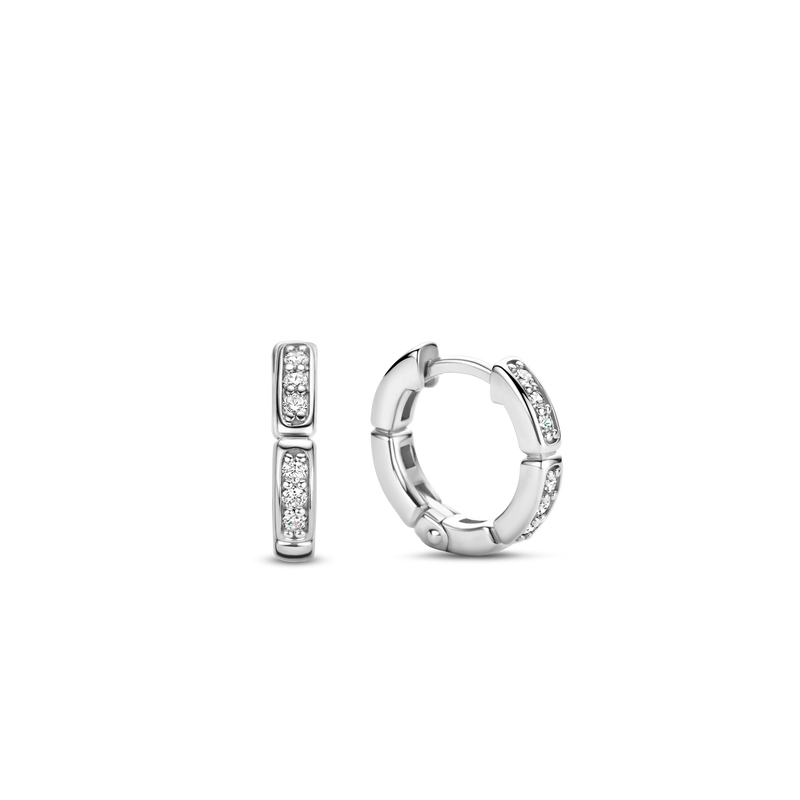 Milano Hoop CZ Earrings - Silver - 7889ZI