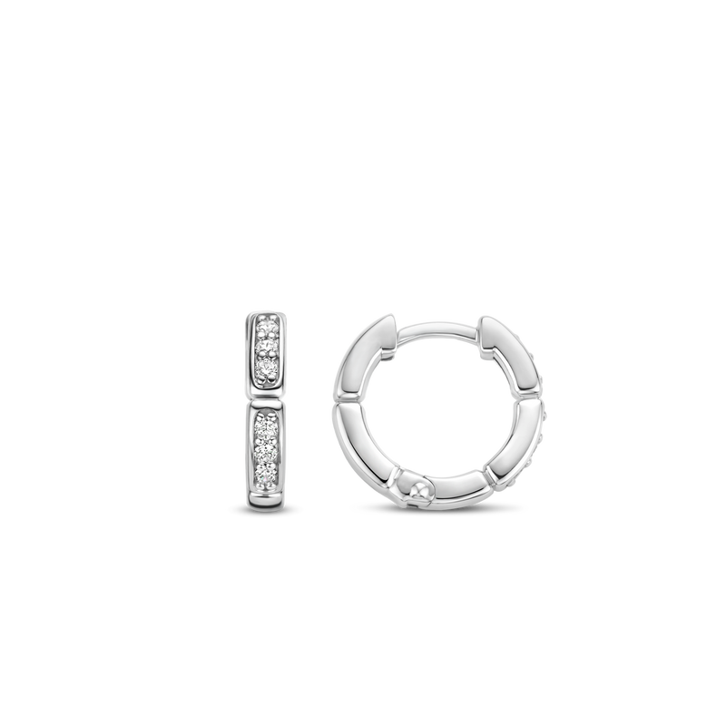 Milano Hoop CZ Earrings - Silver - 7889ZI