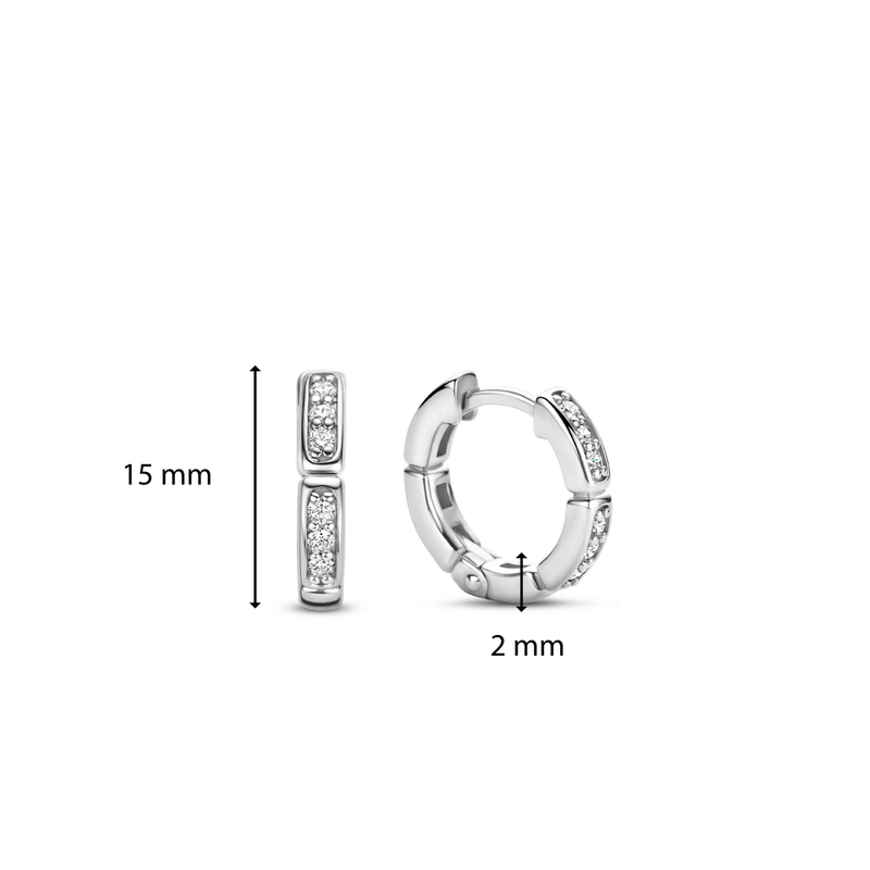 Milano Hoop CZ Earrings - Silver - 7889ZI