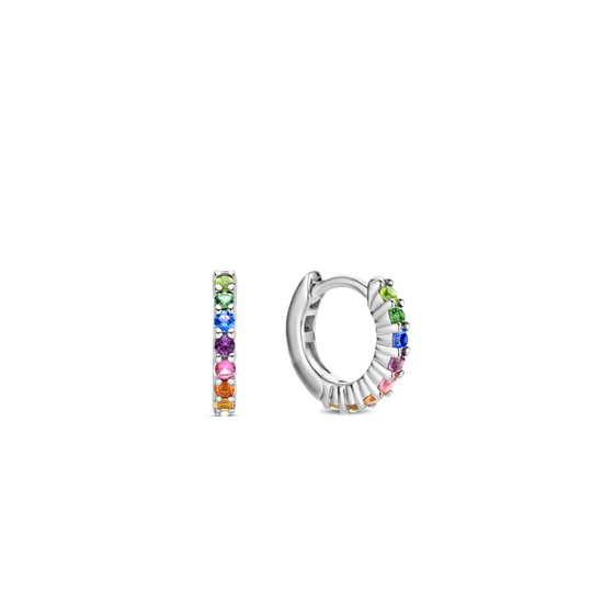Milano Rainbow Hoop Earrings - Silver - 7906MC