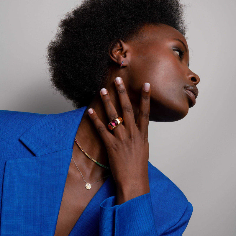 Milano Rainbow Hoop Earrings - Silver - 7906MC