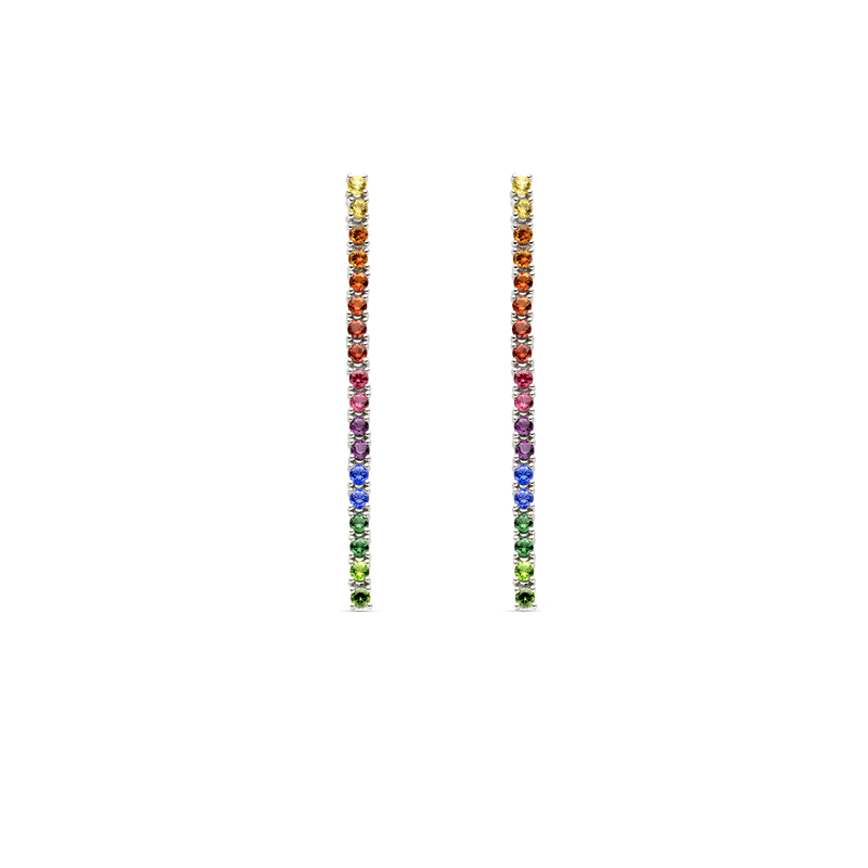 Milano Rainbow Drop Earrings - Silver - 7907MC