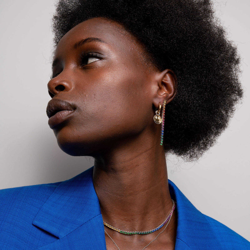 Milano Rainbow Drop Earrings - Silver - 7907MC